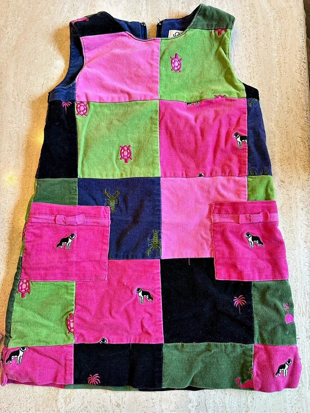 Lilly Pulitzer Girls Color Block Corduroy Dress Size 5